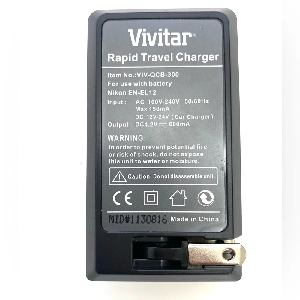 Vivitar Rapid Travel Battery Charger for Nikon EN-EL12